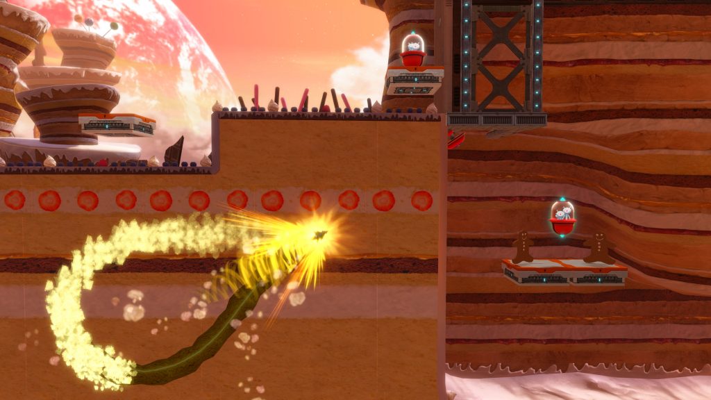 Sonic drilling through cake in Sweet Mountain.