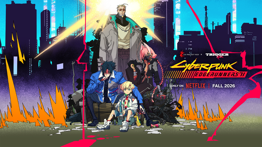Key art showing the cast of 'Cyberpunk: Edgerunners 2'.