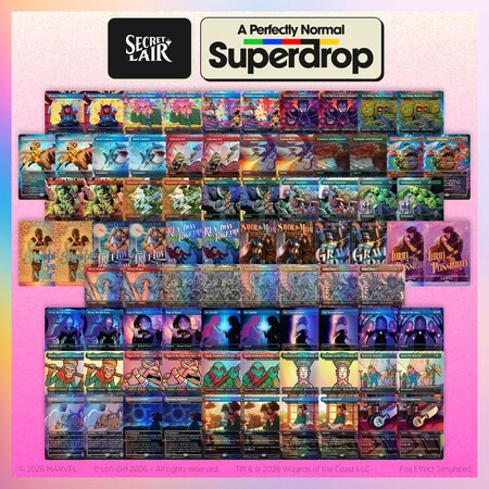 Multiple cards from Magic's a perfectly normal super drop secret lair