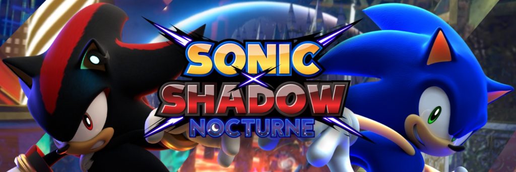 Key art for 'Sonic X Shadow Nocturne', a mod level pack for Shadow Generations, created by Shindash.