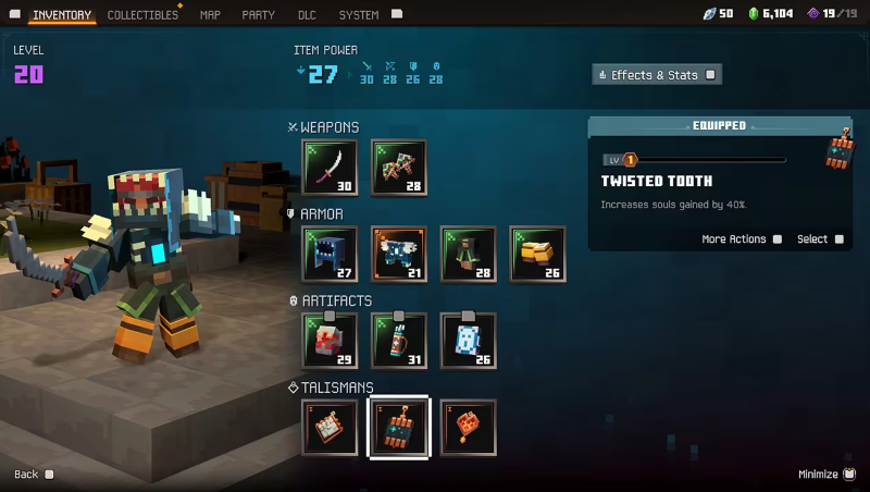 Minecraft Dungeons 2 Inventory Screen