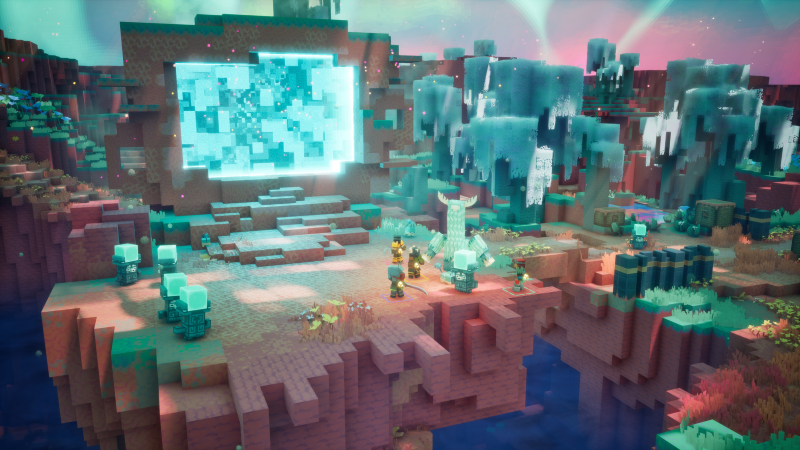 The Sift region with a portal to the Overworld in Minecraft Dungeons 2