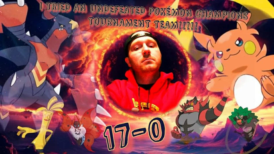 A thumbnail that shows my face and 6 pokemon used for the team