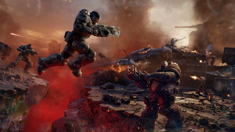 Gears of war : E-day. attacking a locust. 