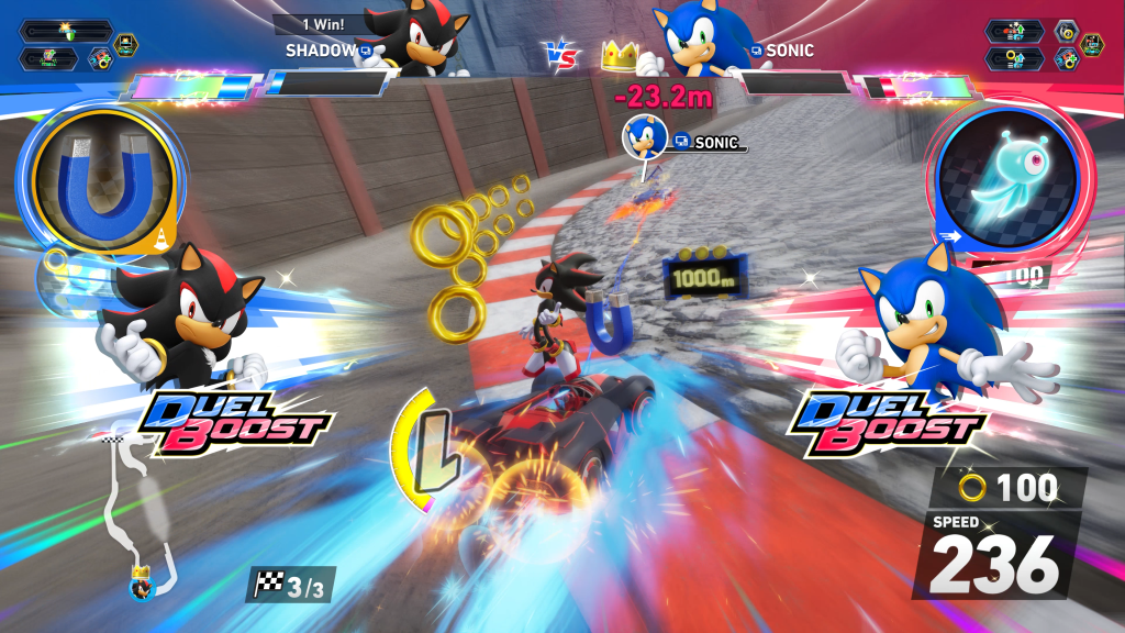 Sonic and Shadow duking it out in the new 'Dual Mode'.