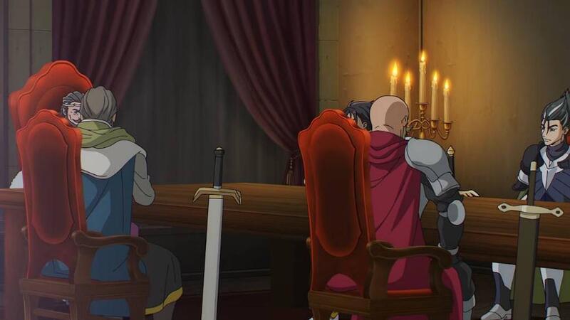 A king and his generals at a war metting
