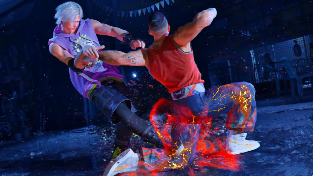 two men fighting in dynamic poses